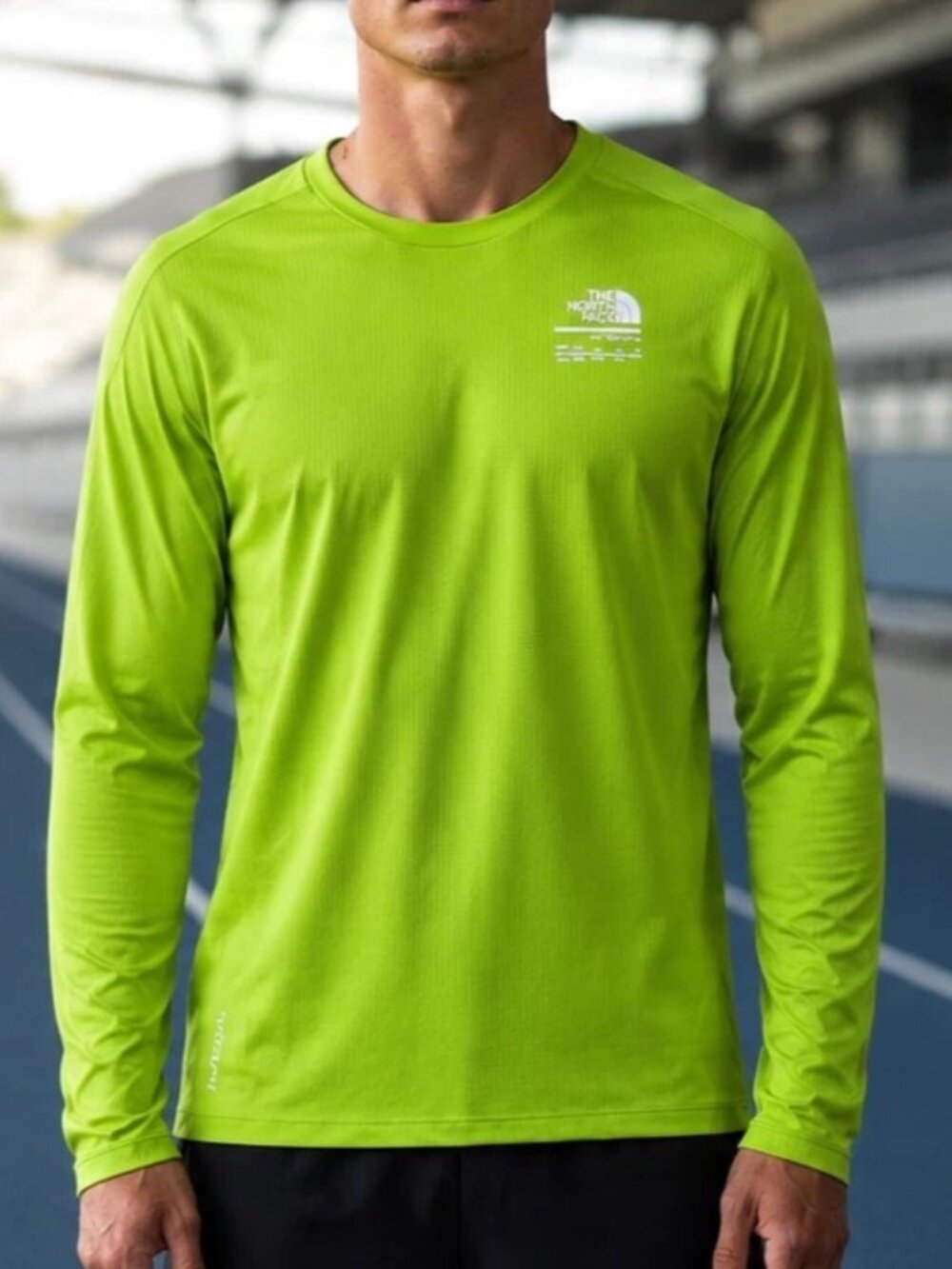 North Face Mens Size M Kikash Green Shirt L/C Tee Dry Hiking Performance Running